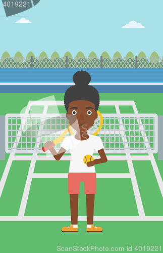 Image of Female tennis player vector illustration.