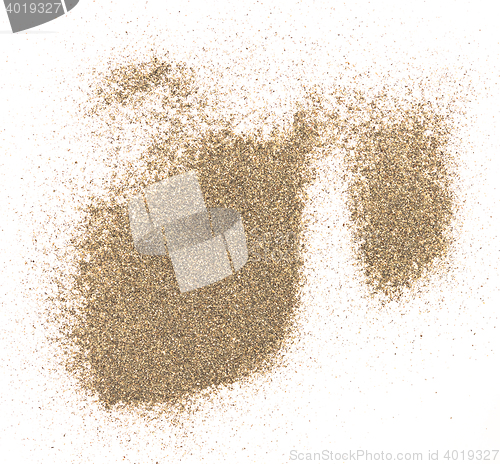Image of sand on white