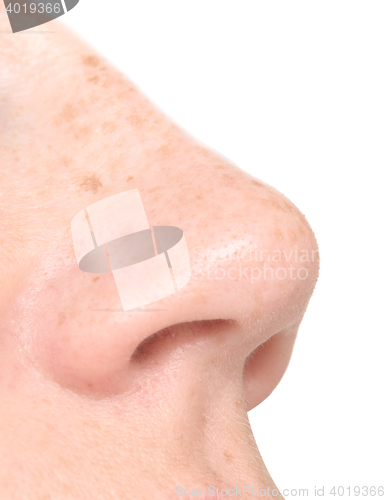 Image of woman nose isolated