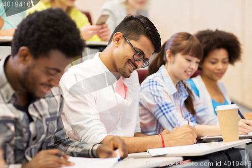 Image of group of international  students with on lecture 