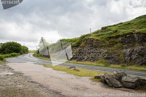 Image of asphalt road at connemara in ireland