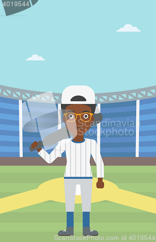 Image of Baseball player with bat vector illustration.