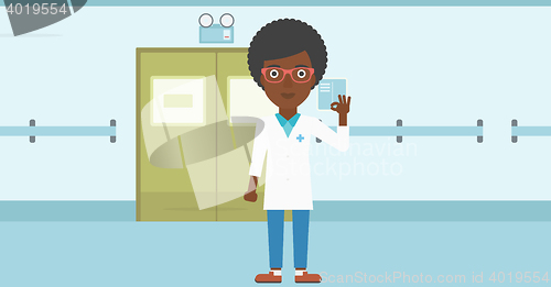 Image of Doctor showing ok sign.