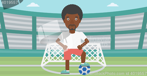 Image of Football player with ball vector illustration.