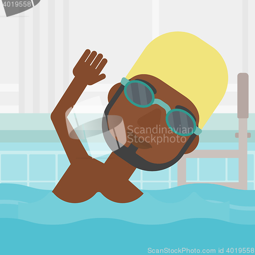 Image of Man swimming in pool vector illustration.