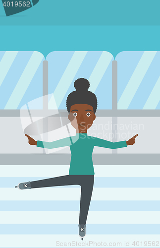 Image of Female figure skater vector illustration.