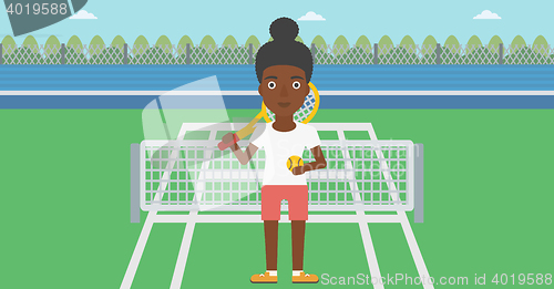 Image of Female tennis player vector illustration.