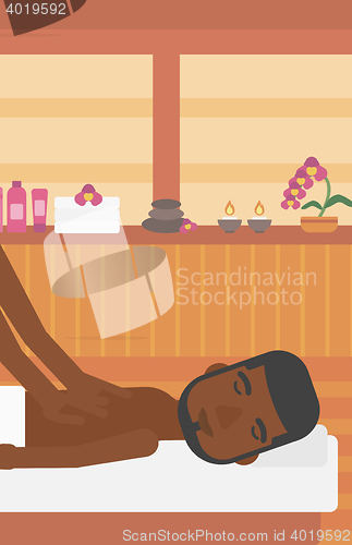 Image of Man recieving massage vector illustration.