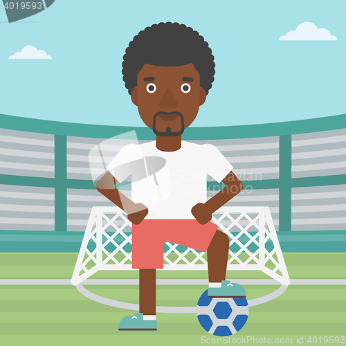 Image of Football player with ball vector illustration.