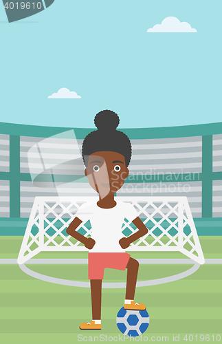 Image of Football player with ball vector illustration.