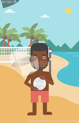 Image of Beach volleyball player vector illustration.