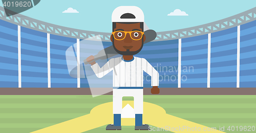 Image of Baseball player with bat vector illustration.