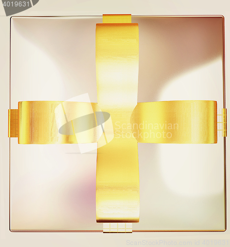 Image of Bright christmas gift background . 3D illustration. Vintage styl