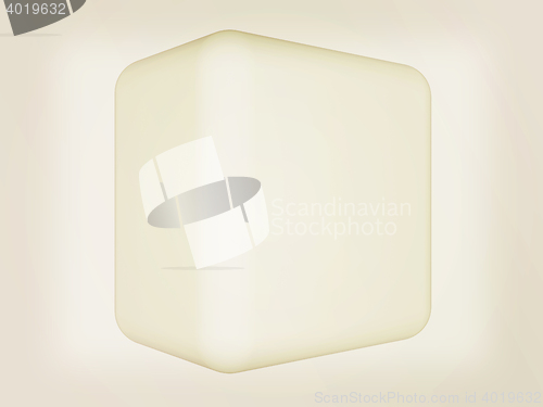 Image of Metal shine cube. 3D illustration. Vintage style.