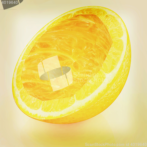 Image of orange fruit. 3D illustration. Vintage style.