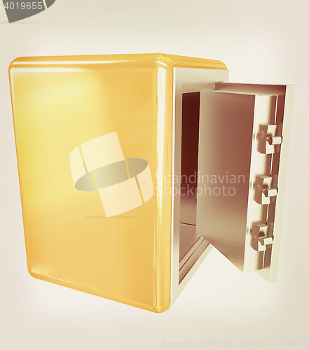 Image of Security metal safe with empty space inside . 3D illustration. V