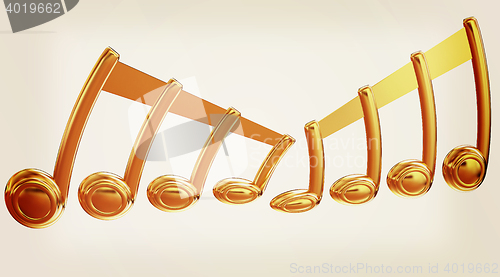 Image of Gold note. 3D illustration. Vintage style.