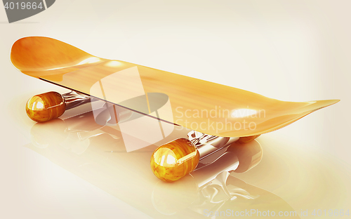 Image of Skateboard. 3D illustration. Vintage style.