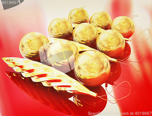 Image of Christmas toys. 3D illustration. Vintage style.