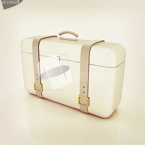 Image of traveler\'s suitcase . 3D illustration. Vintage style.