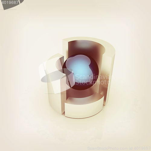 Image of Abstract structure. 3D illustration. Vintage style.