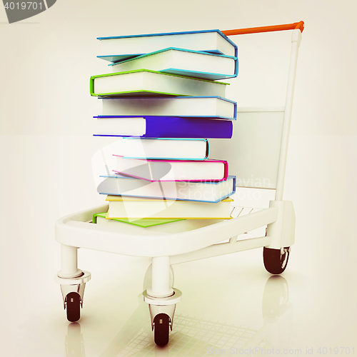 Image of Buying of  books. 3D illustration. Vintage style.