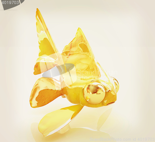 Image of Gold fish. 3D illustration. Vintage style.