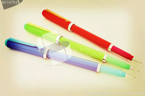 Image of corporate pen design . 3D illustration. Vintage style.