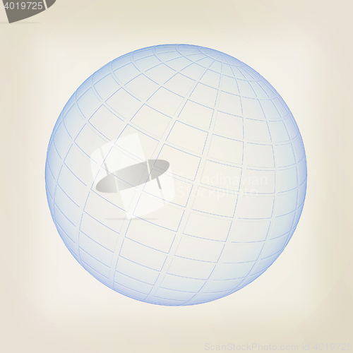 Image of Sphere. 3D illustration. Vintage style.