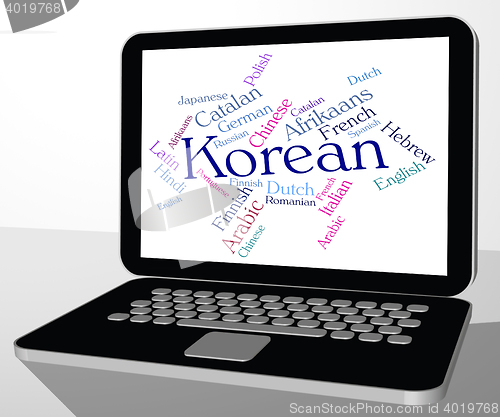 Image of Korean Language Shows Wordcloud Words And International