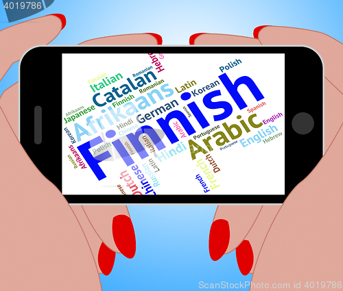 Image of Finnish Language Means Lingo Wordcloud And Translate