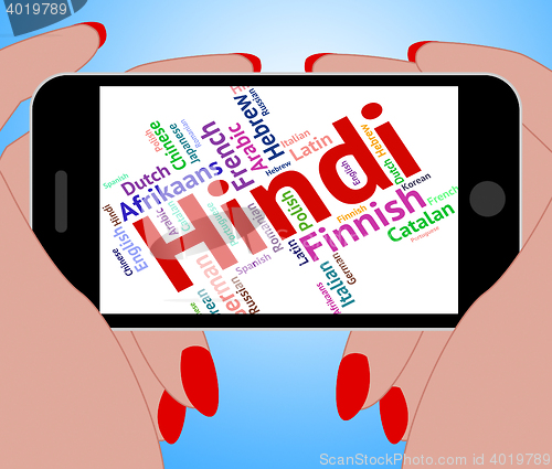 Image of Hindi Language Means International Words And Vocabulary