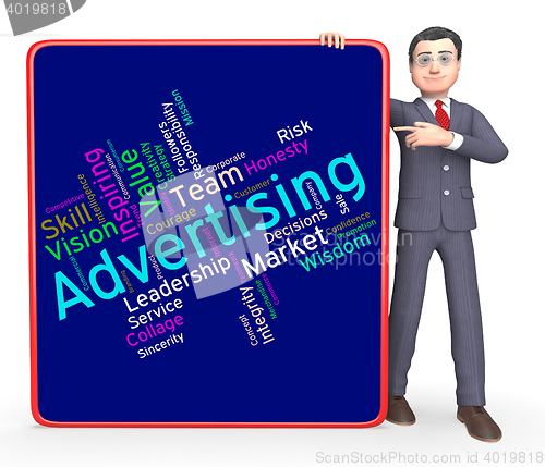 Image of Wordcloud Advertising Shows Promotional Promote And Adverts