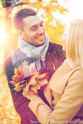 Image of romantic couple in the autumn park