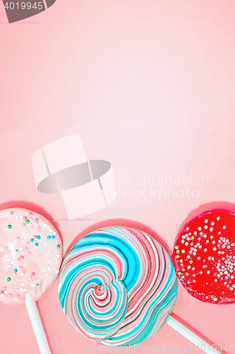 Image of Pink Background With Colored Candy