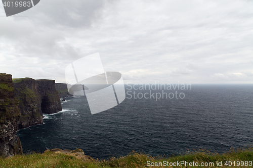 Image of cliffs of moher and atlantic ocean in ireland