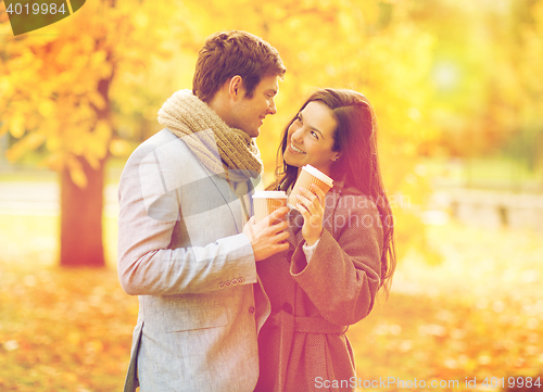 Image of romantic couple in the autumn park