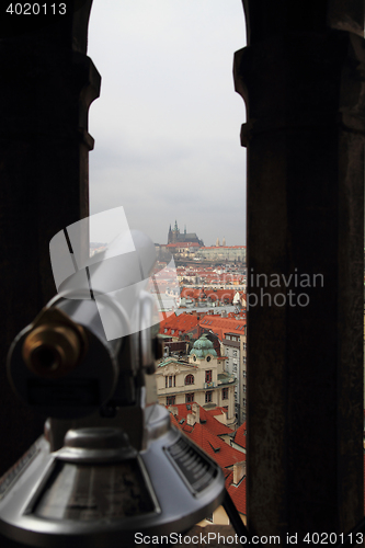 Image of Prague castle from town hall