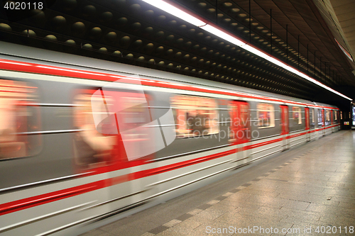 Image of Prague subway in motion