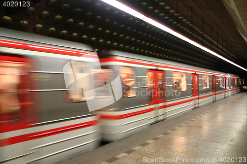 Image of Prague subway in motion
