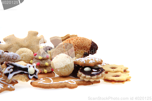 Image of mixed christmas cookies isolated