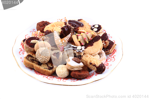 Image of mixed christmas cookies isolated