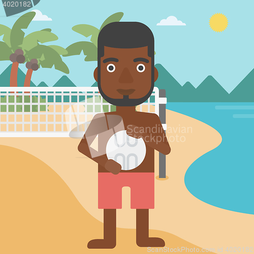 Image of Beach volleyball player vector illustration.