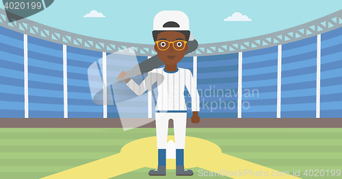 Image of Baseball player with bat vector illustration.