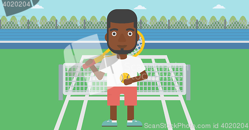 Image of Male tennis player vector illustration.