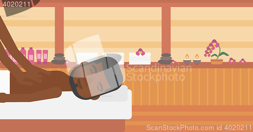 Image of Man recieving massage vector illustration.