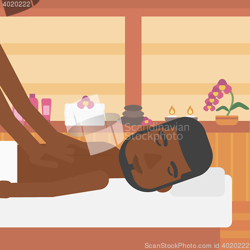 Image of Man recieving massage vector illustration.