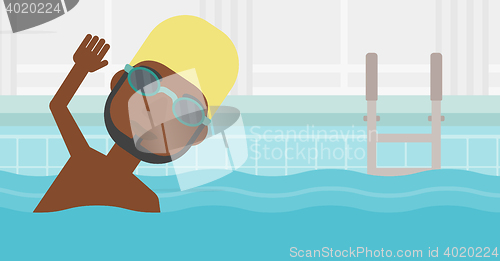 Image of Man swimming in pool vector illustration.