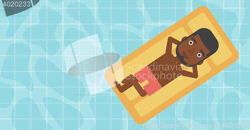 Image of Man relaxing in swimming pool vector illustration.