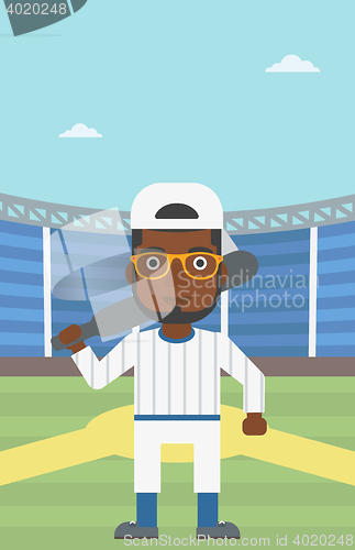 Image of Baseball player with bat vector illustration.